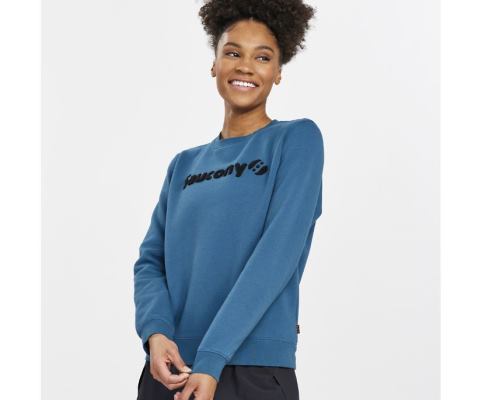 Saucony Rested Crewneck Ženske Tops Tamnoplave | 7CKMIEK3