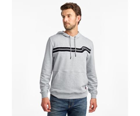 Saucony Rested Hoodie Muške Tops Svijetlo Sive | 3BE6WD5W