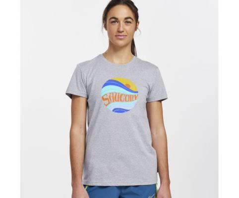 Saucony Rested T-Shirt Ženske Tops Svijetlo Sive | NGOM5V2T