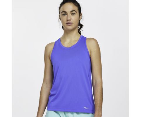 Saucony Stopwatch Singlet Ženske Tops Plave | UP7JX9GL