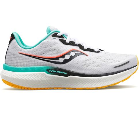 Saucony Triumph 19 Ženske Running Patike Bijele Narančaste | 68EUMU3Z